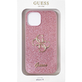 GUESS iPhone 15用グリッター 背面ケース PINK GUHCP15SHG4SGP
