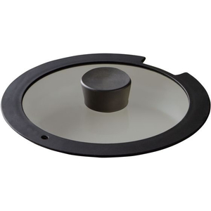 アイリスオーヤマ ダイヤモンドコートパンIH用ガラス蓋28cm 黒 FCE230Y-H-IS-GL28-イメージ1