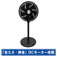 ロイヤル DCモーター搭載リモコン付リビング扇風機 BLK EGO402BLACK
