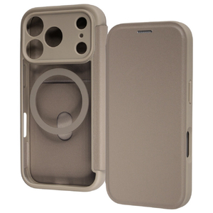 レイ・アウト iPhone 18 Pro用 / 17 Pro用 / クリアフリップケース マグネット マグネット充電対応 / ベージュ RT-P58LCM/BE-イメージ1