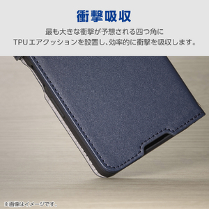 エレコム Xperia 1 VIII用 手帳型ケース 極限 磁石付 耐衝撃 ネイビー PM-X261PLFY5KNV-イメージ3
