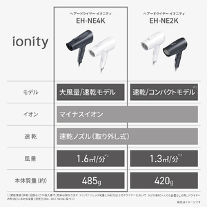 パナソニック ヘアドライヤー イオニティ ダークグレー EH-NE2K-H-イメージ6