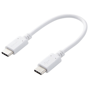 エレコム USB2．0ケーブル(C-C、PD対応) 0．1m ホワイト MPA-CC01PNWH-イメージ1