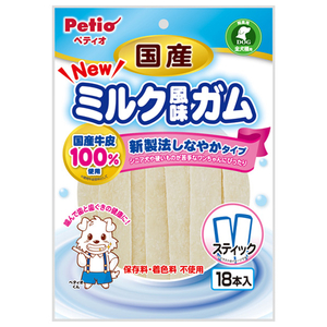 ペティオ NEW 国産 ミルク風味ガム スティック 18本入 NEWｺｸｻﾝﾐﾙｸﾌｳﾐｶﾞﾑST18P-イメージ1