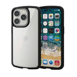 エレコム iPhone 14 Pro用TOUGH SLIM LITE フレームカラー ブラック PM-A22CTSLFCBK エレコム iPhone 14 Pro用TOUGH SLIM LITE フレームカラー ブラック PM-A22CTSLFCBK