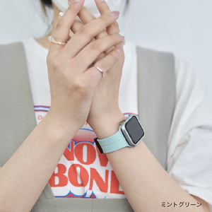GAACAL Apple Watch Series 1-8/SE1-2/Ultra [42/44/45/49mm]用マグネット式シリコンバンド ミントグリーン W00302MBB-イメージ2
