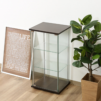 不二貿易 96049ｶﾞﾗｽｹ-ｽ3ﾀﾞﾝ ガラスコレクションケース3段 ブラウン