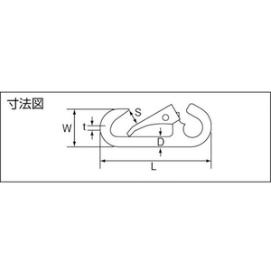 トラスコ中山 TRUSCO スナップフック ステンレス製 D型 線径5.5×開口7mm 2個 FC192FA-2751046-イメージ3