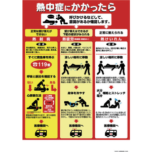 つくし 熱中症対策ポスター 熱中症にかかったら つくし 熱中症対策ポスター P-91D-イメージ1