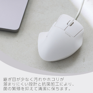 エレコム 有線接続Sサイズマウス“SHELLPHA”チルト機能付き7ボタン ホワイト M-SH31UBSKWH-イメージ6