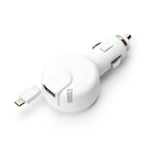 PGA IQOS用micro USBコネクタケーブル 0．6m&USB1ポート搭載車載用DC充電器 ホワイト PG-IQDC24A8WH-イメージ1
