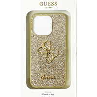 GUESS iPhone 15 Pro用グリッター 背面ケース GOLD GUHCP15LHG4SGD