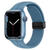 GAACAL Apple Watch Series 1-8/SE1-2/Ultra [42/44/45/49mm]用マグネット式シリコンバンド ブルー W00302BB