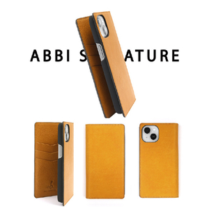 ABBI SIGNATURE iPhone 14/13用VINTAGE イタリアンレザーダイアリーケース タン ABS24051I14TN-イメージ4