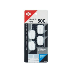 レック はがせる粘着カレンダーフック 耐荷重500g 4個入 FC277PC-H00465-イメージ1