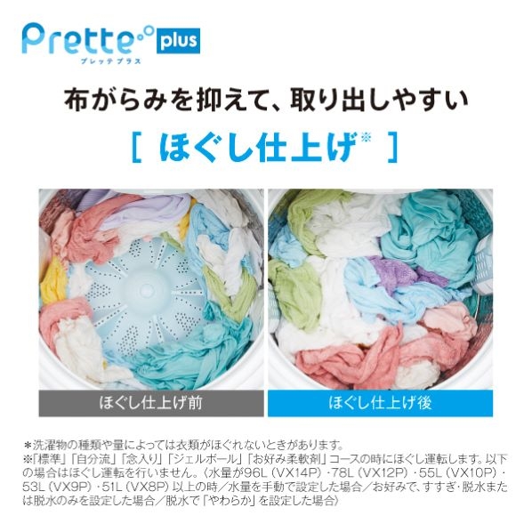 AQUA 8．0kg全自動洗濯機 Prette(プレッテ) ホワイト AQW-VX8P(W) スピンバブル洗浄 0kg