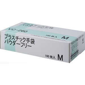 伊藤忠リーテイルリンク プラスチック手袋 パウダーフリー M 100枚 FCC1920-VC-260M-イメージ1