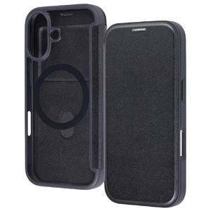 レイ・アウト iPhone 17用クリアフリップケース マグネット マグネット充電対応 / ブラック RT-P52LCM/B-イメージ1