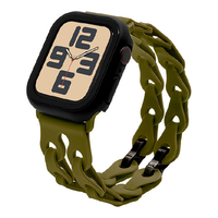 ラスタバナナ Apple Watch 4-10/SE1-2 38/40/41/42(10のみ)mm用シリコンバンド チェーン式 オリーブグリーン RBLAWC4007OGR