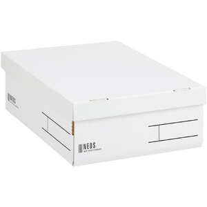 コクヨ 収納ボックス [NEOS] レギュラーハーフ フタ付 2冊 ホワイト FCV2719-ﾌ-NE9832WX2-イメージ1