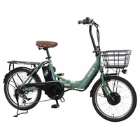 PELTECH 20型電動アシスト自転車 フル装備 外装6段 カーキ TDN-212L-KH-12AH