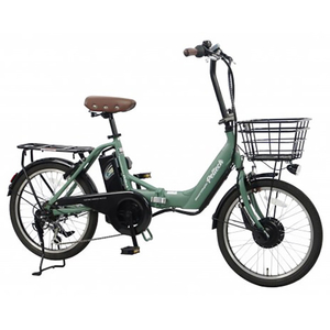 PELTECH 20型電動アシスト自転車 フル装備 外装6段 カーキ TDN-212L-KH-12AH-イメージ1