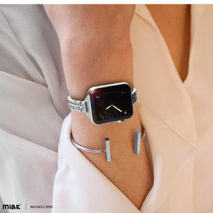 miak Apple Watch 42/41/40/38mm用JUBILEE METAL BAND シルバー SJEMA-W3840SL-イメージ16