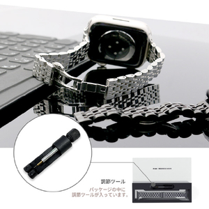 miak Apple Watch 42/41/40/38mm用JUBILEE METAL BAND シルバー SJEMA-W3840SL-イメージ8