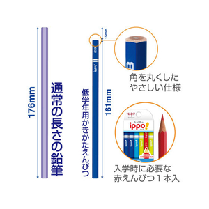 トンボ鉛筆 ippo! 低学年用かきかた 三角 ナチュラル 2B 12本 FC14444-MP-SENN04-2B-イメージ4