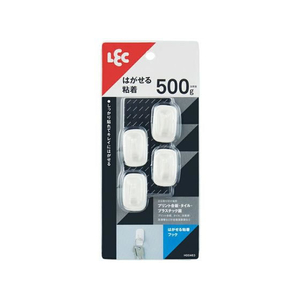 レック はがせる粘着フック 耐荷重500g 4個入 FC279PC-H00463-イメージ1