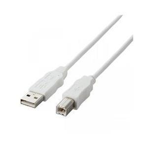 エレコム エコUSBケーブル(A-B) 2．0m ホワイト USB2-ECO20WH-イメージ1
