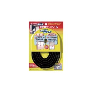 槌屋 屋外用すき間モヘアシール　ブラック　6mm×7mm×2．5m NO6070 BK-イメージ1