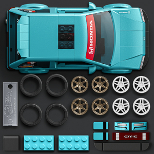 マテル JHF62 マテル ブリックショップ ホットウィール カスタム '90 ホンダ シビック EF シビック EF HWBSｶｽﾀﾑ90ﾎﾝﾀﾞｼﾋﾞﾂｸEF-イメージ10