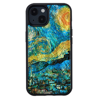 ikins iPhone 13用天然貝ケース 名画シリーズ 星月夜 I21054I13
