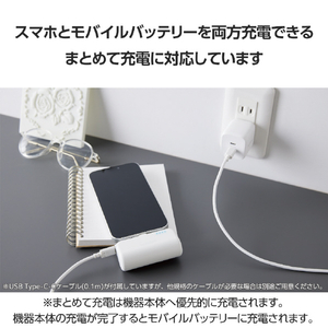 エレコム 直挿しできるモバイルバッテリー USB Type-Cプラグ(5000mAh) シルバーホワイト DE-C43L-5000SWH-イメージ5