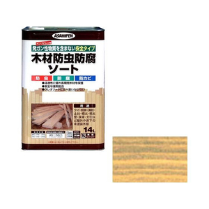 アサヒペン 木材防虫防腐ソート 14L 透明(クリヤ) FC102NV-イメージ1