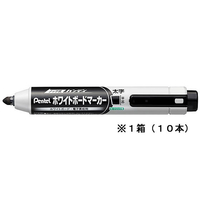 ぺんてる ハンディホワイトボードマーカー平芯・太字 黒 10本 1箱(10本) F868863-MWXN6M-A