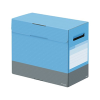 プラス デジャヴカラーズ ボックスファイル フタ付 スカイブルー FCF464T-FL-029BF/76-451