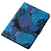 エレコム 10．2インチiPad(2020/2019)用西陣織ケース 手帳型 青丸紋 NJA-IPAD8B