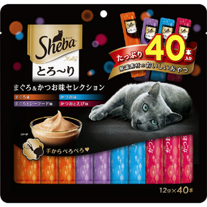 マースジャパンリミテッド シーバ とろーり メルティ まぐろ&かつお味セレクション(12g×40本) ﾄﾛ-ﾘﾒﾙﾃｲﾏｸﾞﾛｶﾂｵ40ﾎﾝ-イメージ1