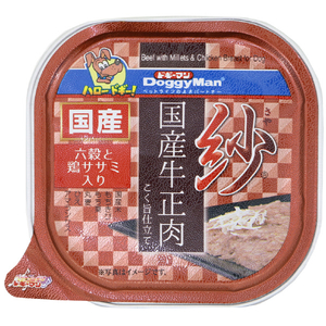 ドギーマンハヤシ 紗 国産 牛正肉六穀と鶏ササミ入り 100g ｻﾔｺｸｻﾝｷﾞﾕｳﾛﾂﾄｸｻｻﾐ100G-イメージ1