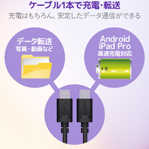 エレコム USB2．0ケーブル(C-C、PD対応) 2．0m ブラック MPA-CC20PNBK-イメージ7