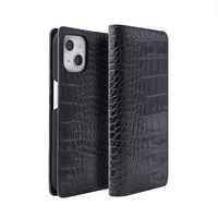 ABBI SIGNATURE iPhone 14/13用LIPARI イタリアンレザーダイアリーケース ブラック ABS24056I14BK