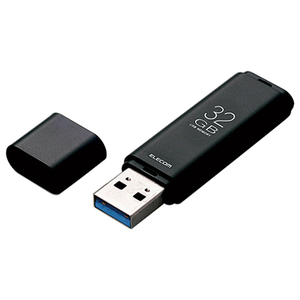 エレコム キャップ式USB3．1 Gen1メモリ(32GB) オリジナル ブラック MF-TKU3032GBK-イメージ1