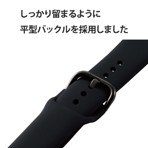 エレコム Apple Watch用シリコンバンド(41/40/38mm) ブラック AW-41BDSCBK-イメージ7