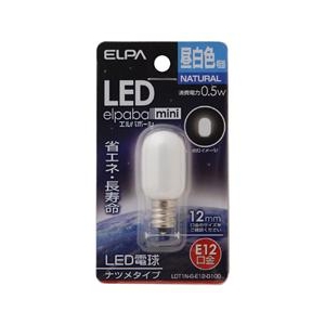 エルパ LED電球 E12口金 全光束18lm(0．5Wナツメタイプ相当) 昼白色 1個入り elpaball mini LDT1N-G-E12-G100-イメージ1