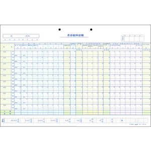 日本法令 2枚複写ヨコ式給料明細書兼給料台帳 F803995-イメージ1