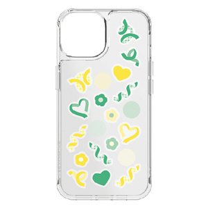 グルマンディーズ iPhone 15/14/13用耐衝撃ケース(アクリルパーツ) SHOWCASE+ イエロー&グリーン SWC-17YG-イメージ1