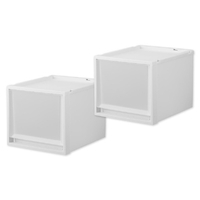 フィッツ Fits ケース(2個組 35×30cm) ホワイト×クリア ﾌｲﾂﾂｹ-ｽFC40-3530WHCR2ｺｸﾞﾐ