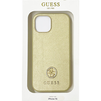 GUESS iPhone 15用PUレザー 背面ケース GOLD GUHCP15SPS4DGPD